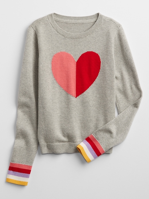 View large product image 1 of 1. Kids Heart Intarsia Sweater