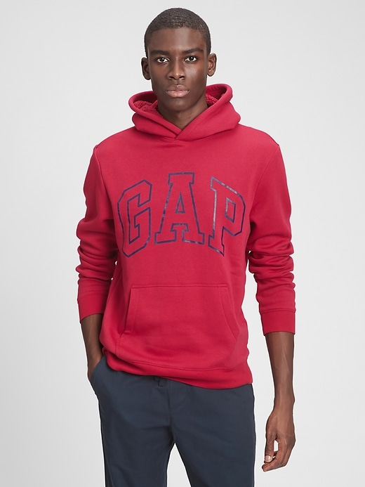 View large product image 1 of 1. Gap Logo Sherpa-Lined Hoodie