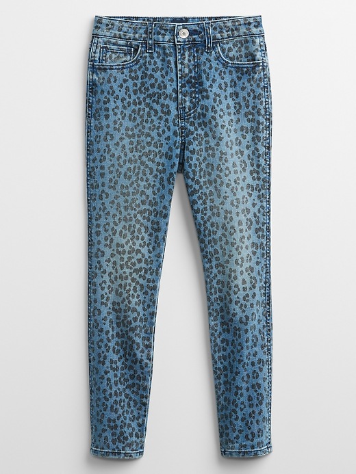 Kids Sky High Leopard Ankle Jeggings with Washwell
