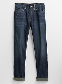 Fleece-Lined Slim Jeans with Washwell