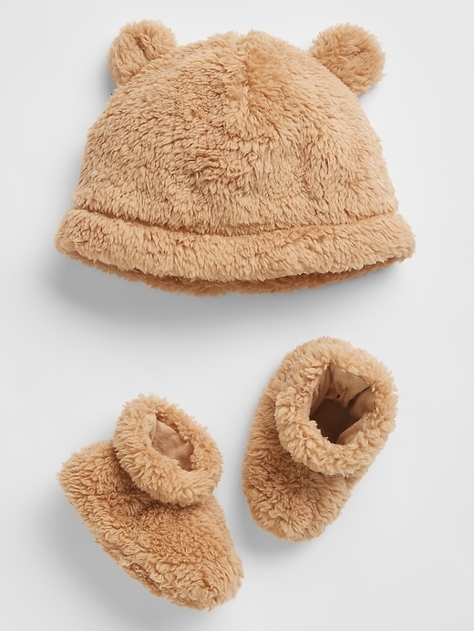 View large product image 1 of 1. babyGap Sherpa Hat and Booties Set