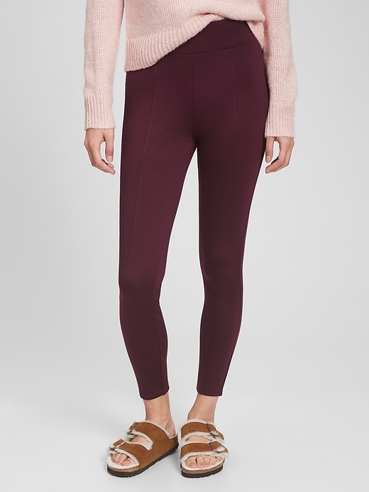 Image number 9 showing, High Rise Seamed Ponte Leggings