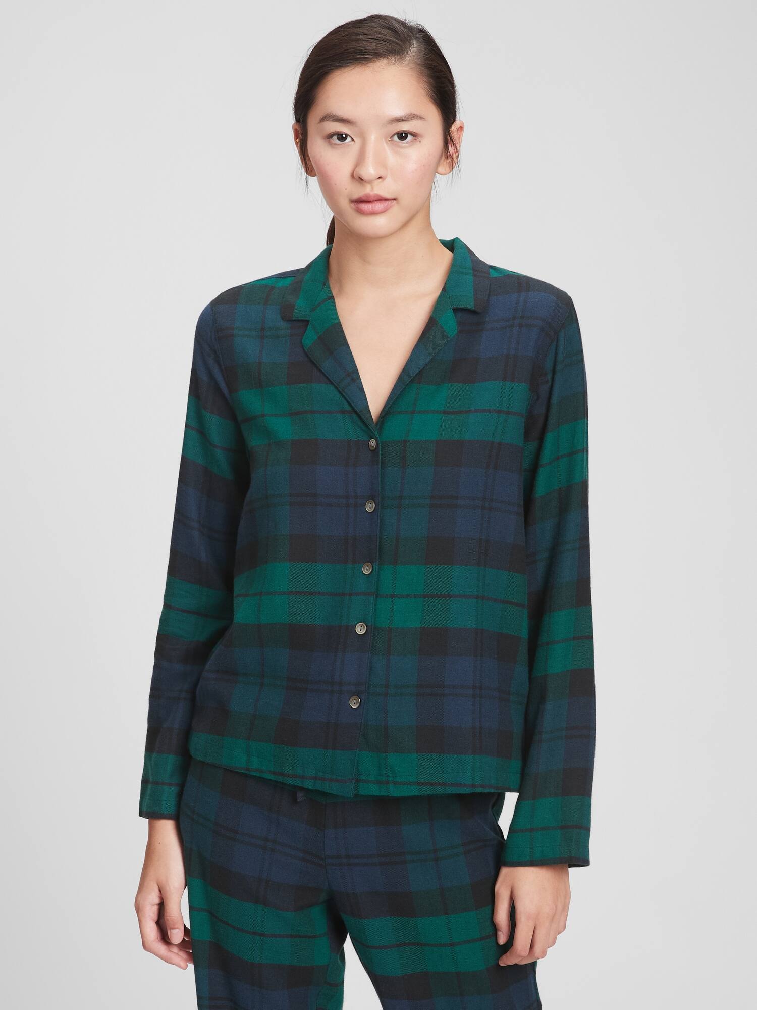 Flannel Button-Front PJ Shirt | Gap Factory