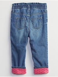 Toddler Lined Pull-On Jeans with Washwell &#153