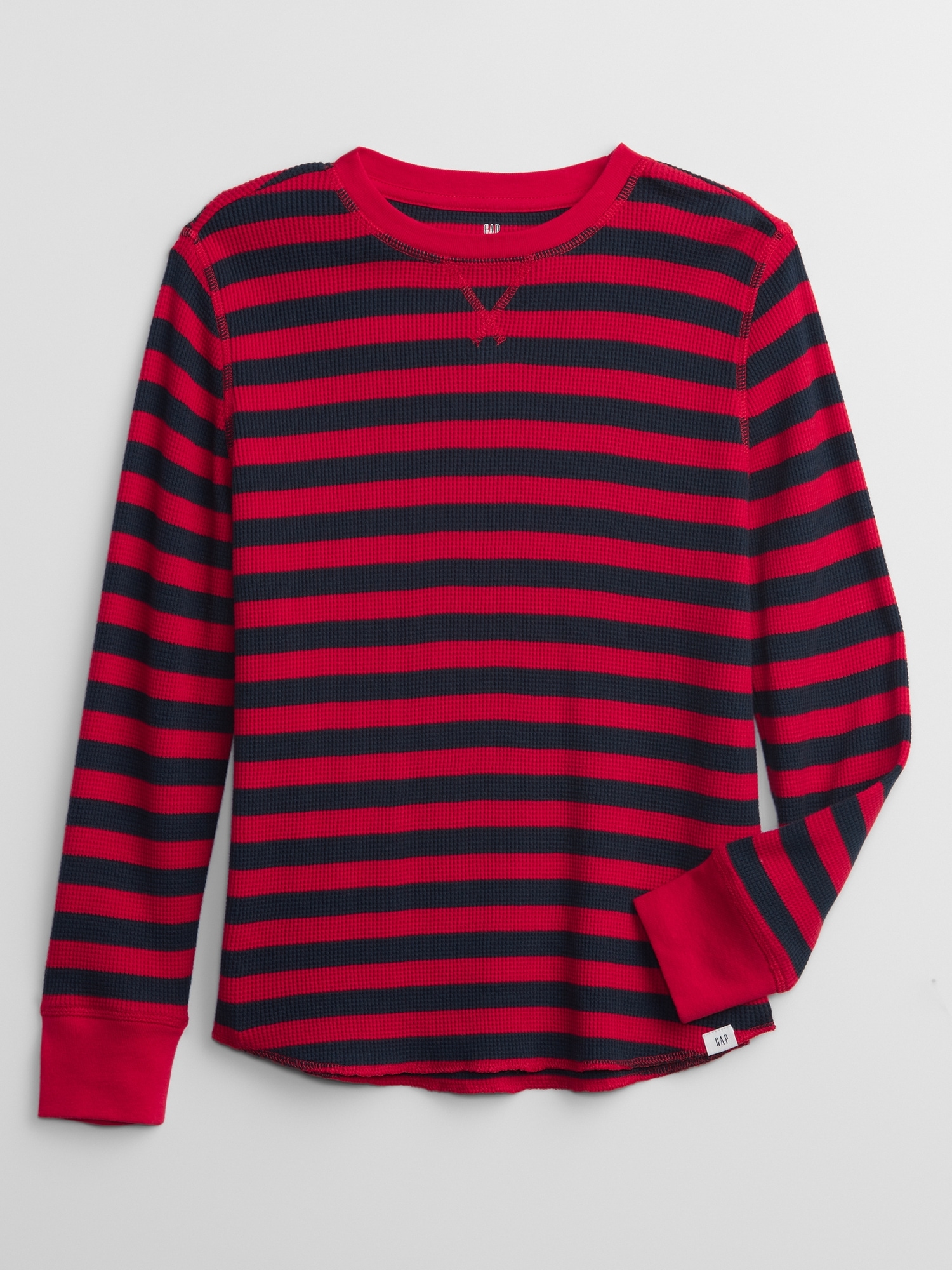 Kids Waffle-Knit Stripe Long Sleeve T 