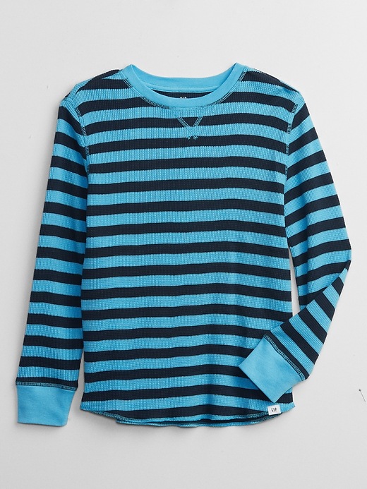 Kids Waffle-Knit Stripe Long Sleeve T-Shirt