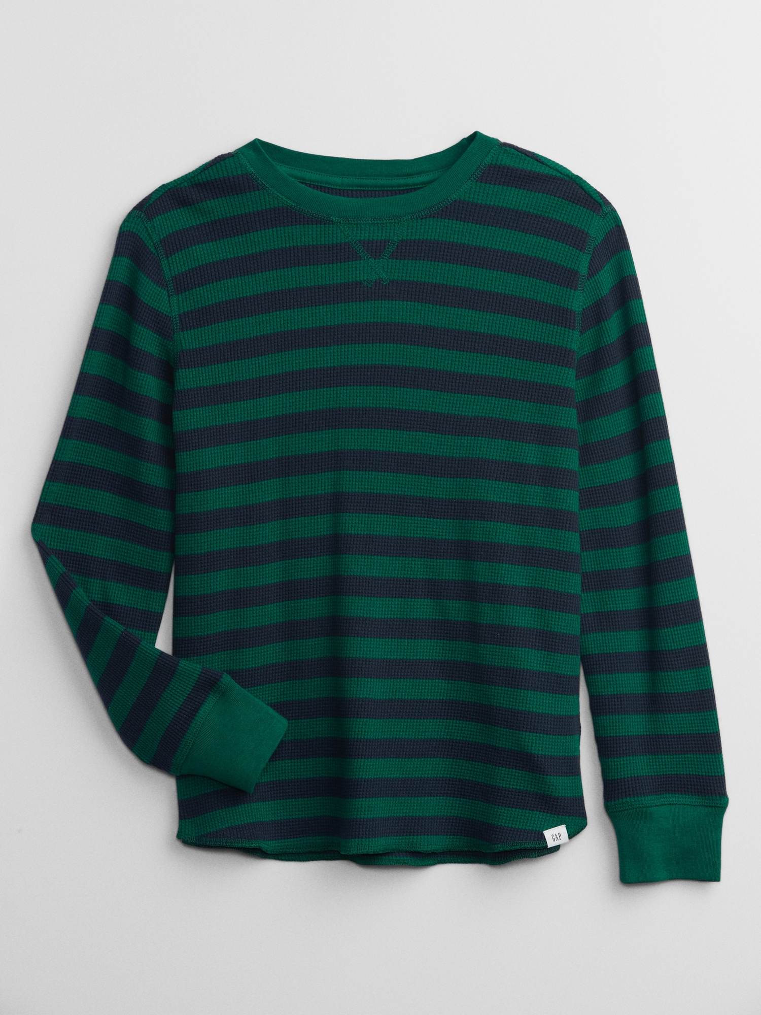 Kids WaffleKnit Stripe Long Sleeve TShirt Gap Factory
