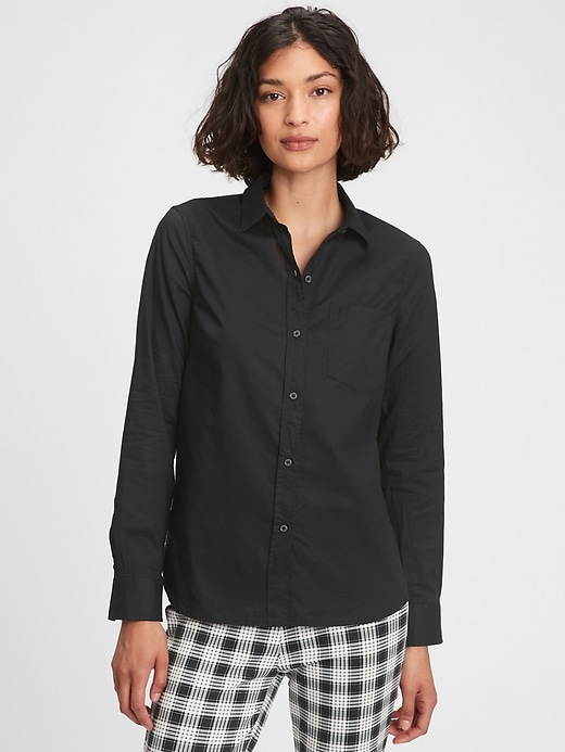 Image number 1 showing, Print Button-Front Shirt