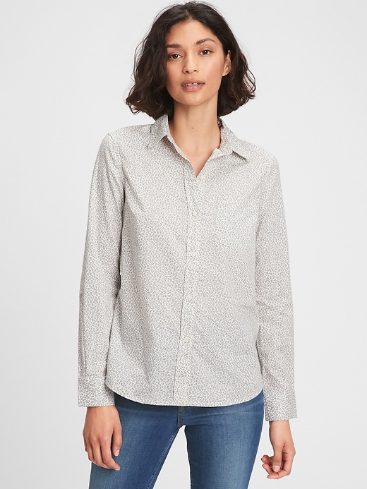 Image number 1 showing, Print Button-Front Shirt 