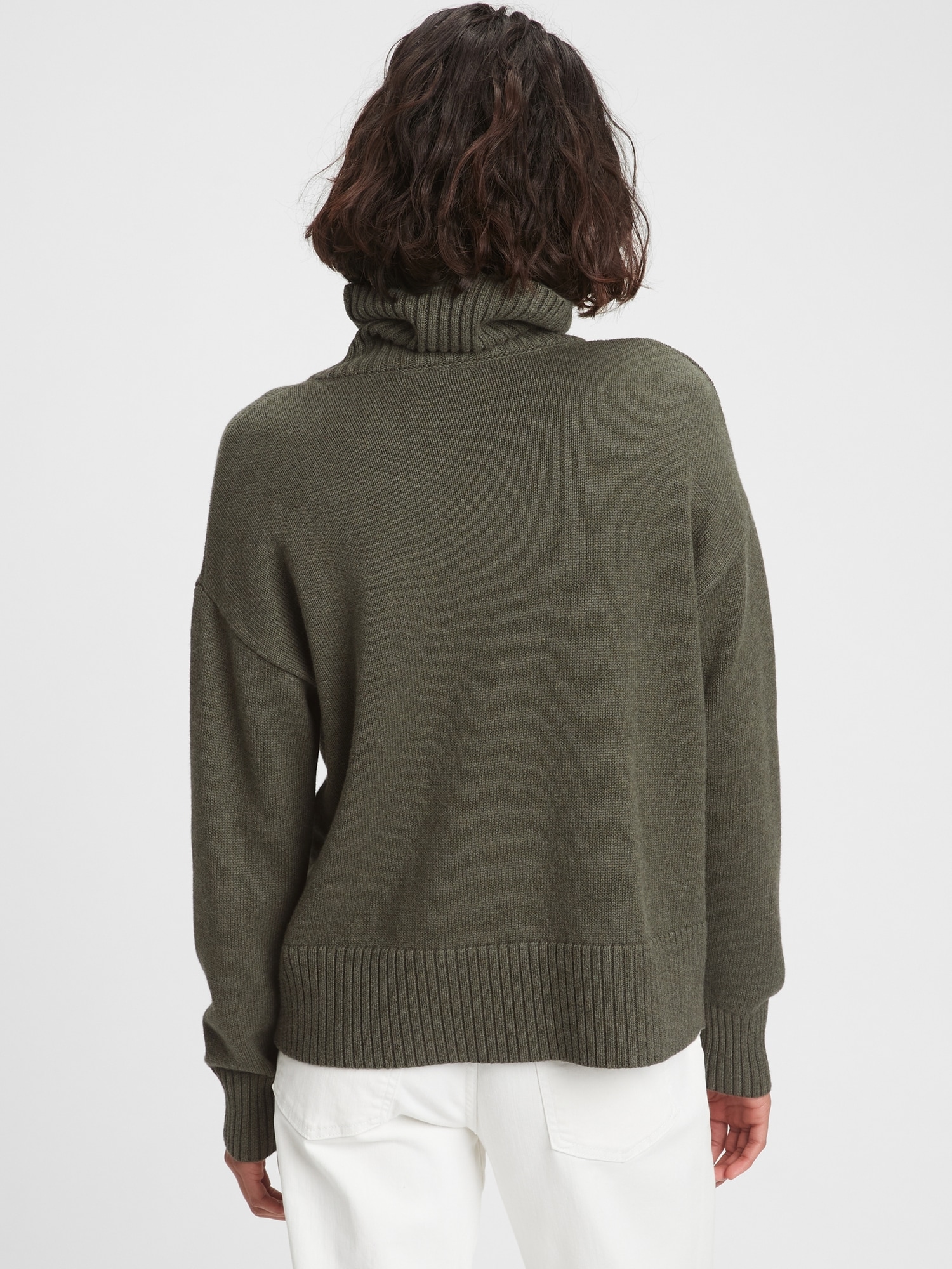 Oversized cropped turtleneck sweater sale