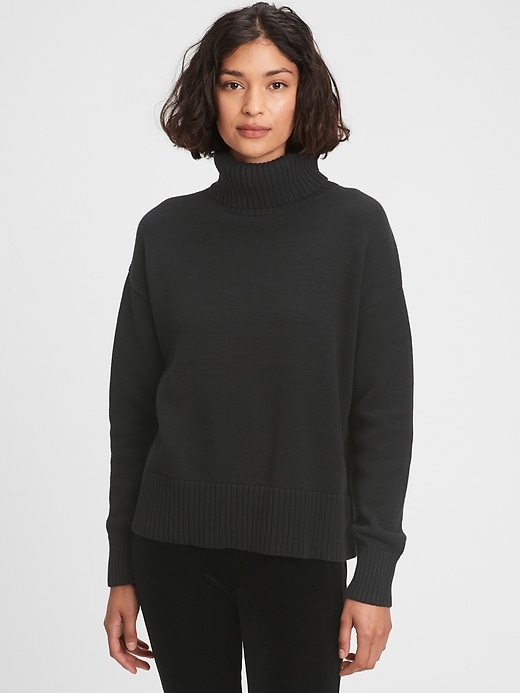 View large product image 1 of 1. Oversized Cropped Turtleneck Sweater