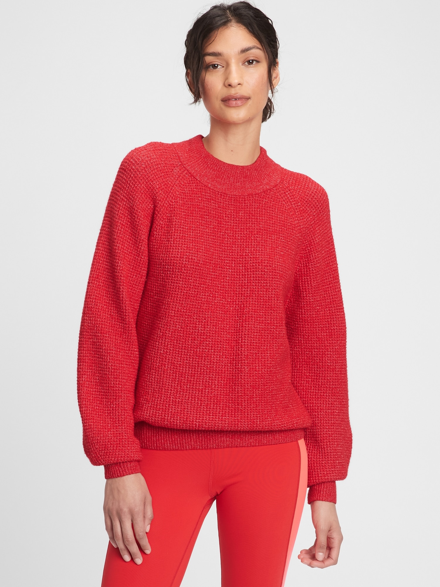 gap waffle mockneck sweater