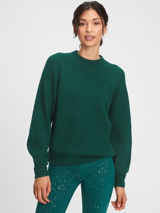 gap waffle mockneck sweater