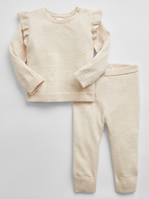 View large product image 1 of 1. Baby Ruffle Sweater Outfit Set