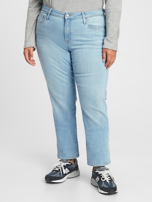 Image number 5 showing, Mid Rise Classic Straight Leg Jeans with Washwell