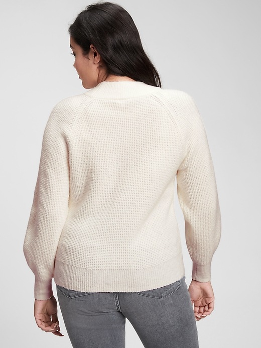 Image number 8 showing, Waffle-Knit Mockneck Sweater