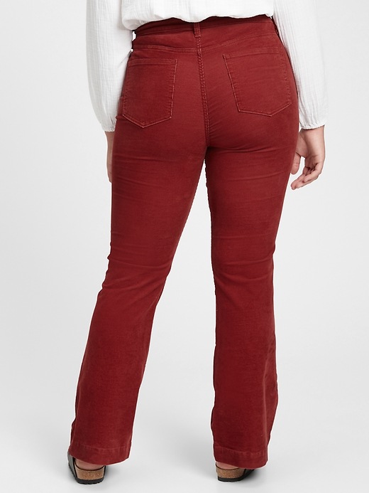 Image number 2 showing, High Rise Corduroy Flared Pants with Washwell