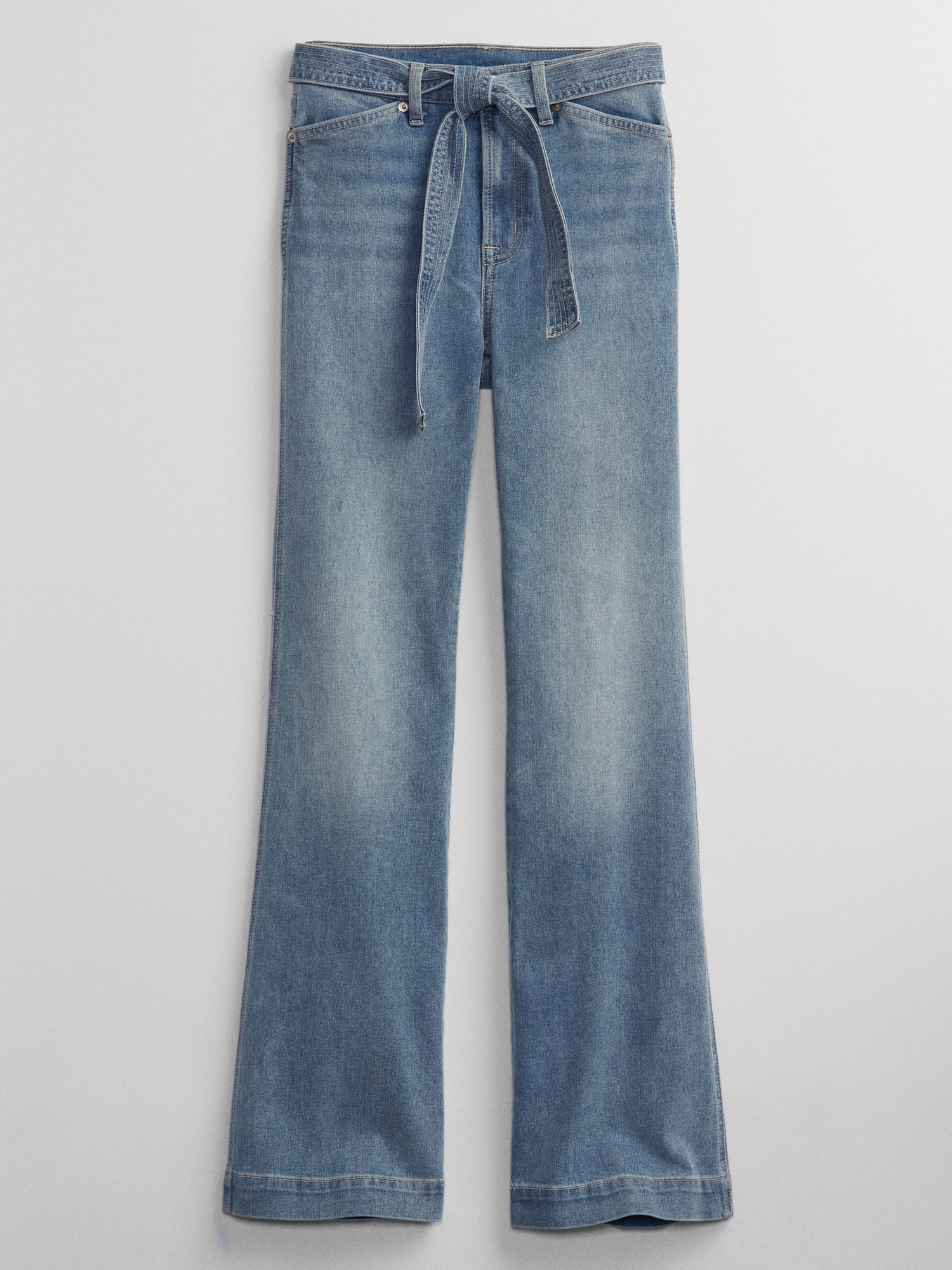 High Rise TieBelt Flare Jeans with Washwell® Gap Factory