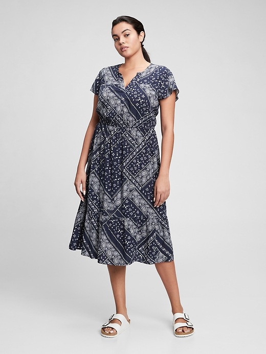 Image number 3 showing, Print Midi Dress