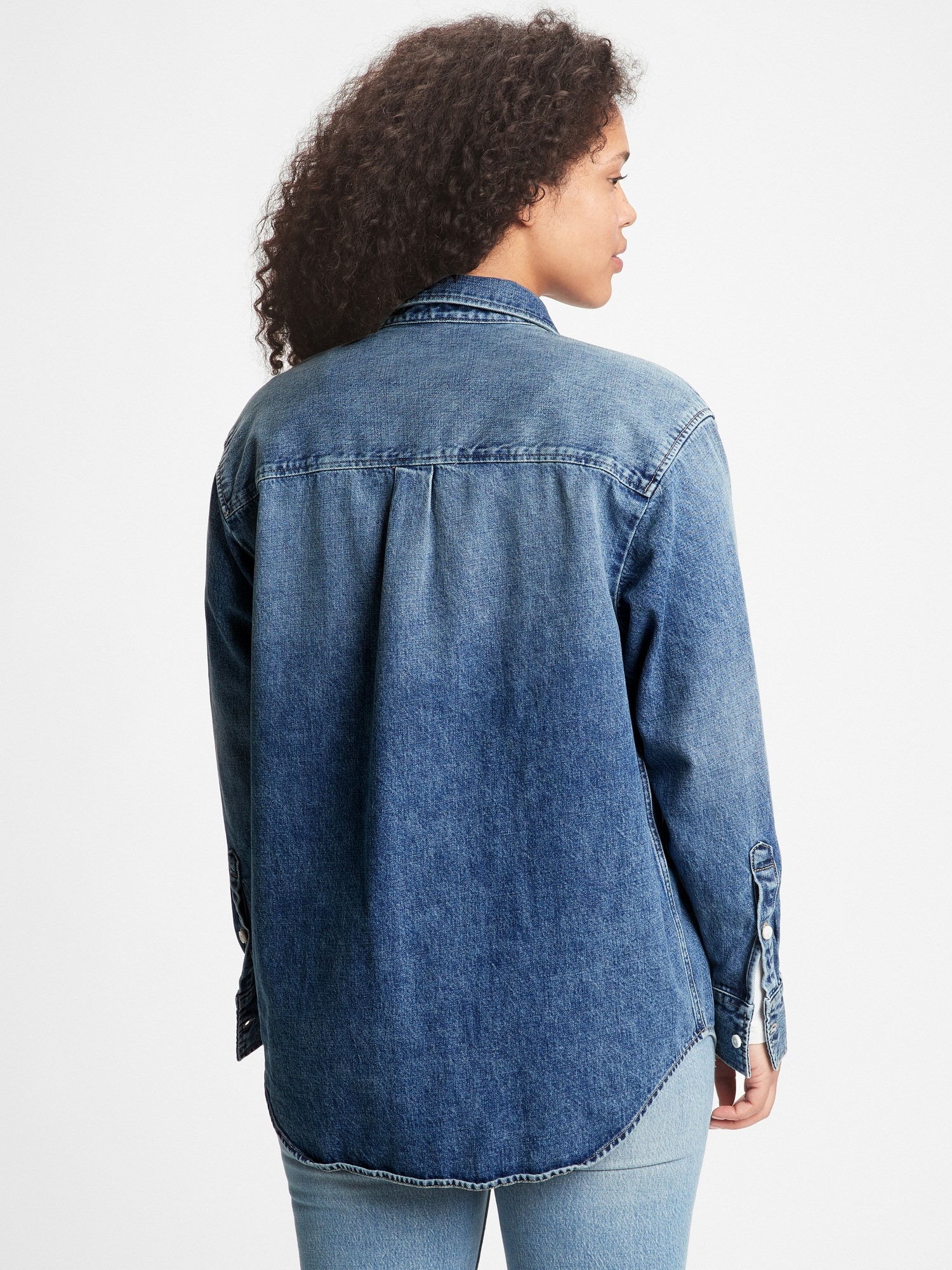 Denim Boyfriend Shirt Gap Factory