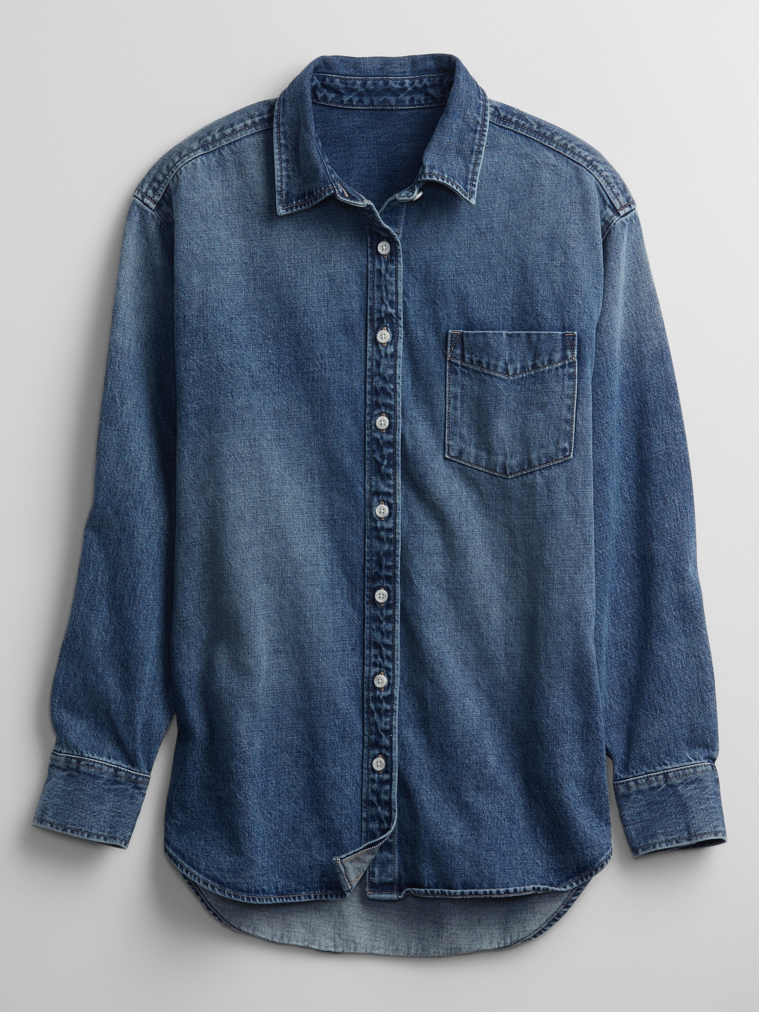 Denim Boyfriend Shirt Gap Factory