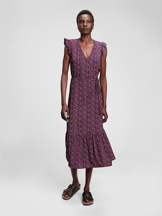 Image number 3 showing, Midi Wrap-Front Dress
