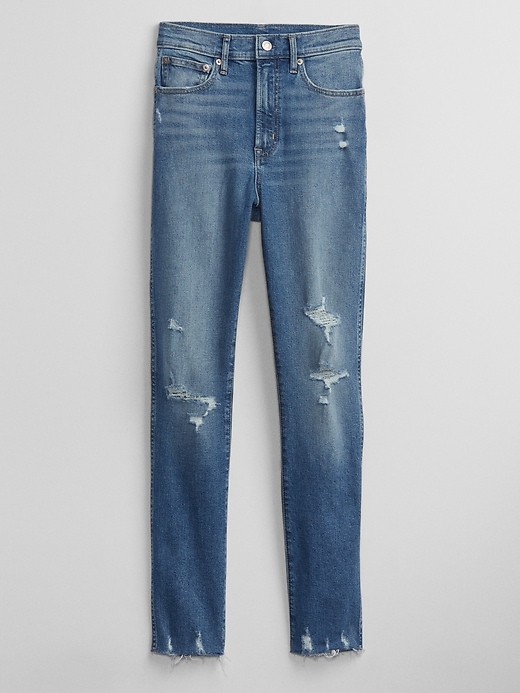Image number 7 showing, High Rise Destructed Vintage Slim Jeans with Washwell