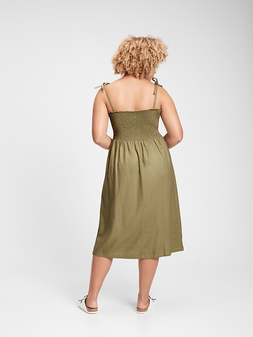 Image number 4 showing, Shoulder-Tie Smocked Midi Dress