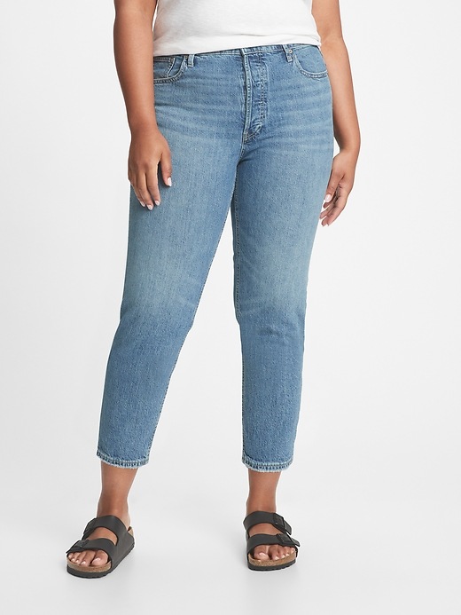 Image number 5 showing, High Rise Cheeky Straight Jeans with Washwell