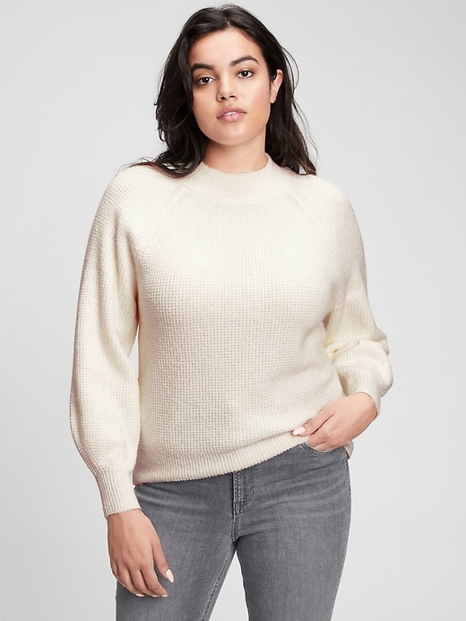 gap waffle mockneck sweater