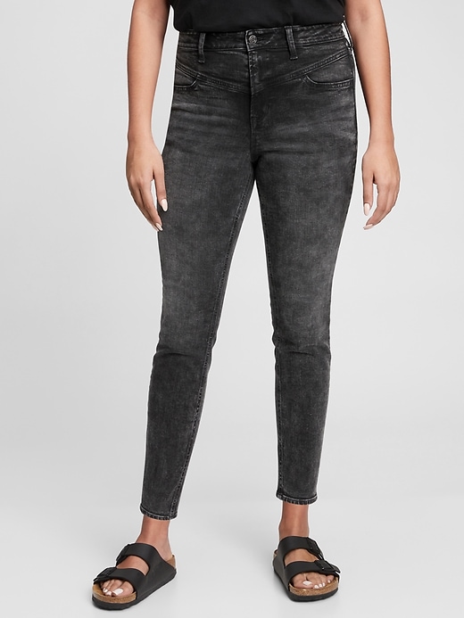 Image number 1 showing, High Rise Seamed Jeggings with Washwell