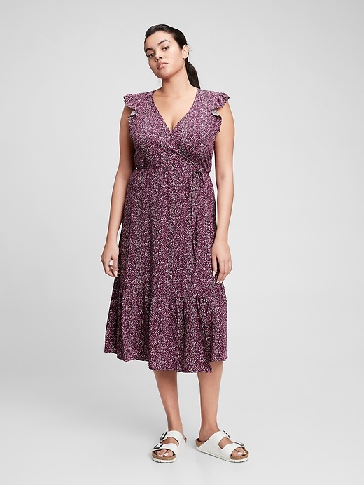 Image number 1 showing, Midi Wrap-Front Dress