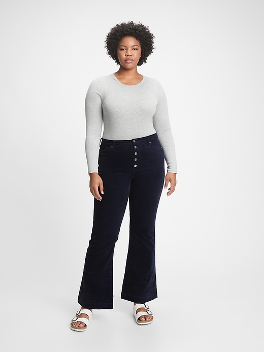 Image number 1 showing, High Rise Vintage Flare Corduroy Pants with Washwell
