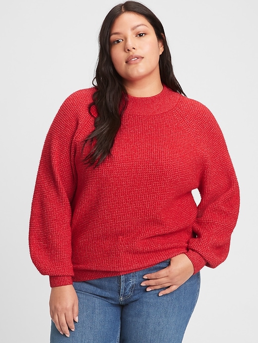 Image number 5 showing, Waffle-Knit Mockneck Sweater