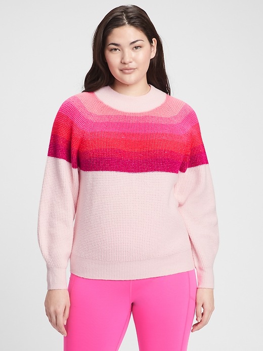 Image number 3 showing, Waffle-Knit Stripe Sweater