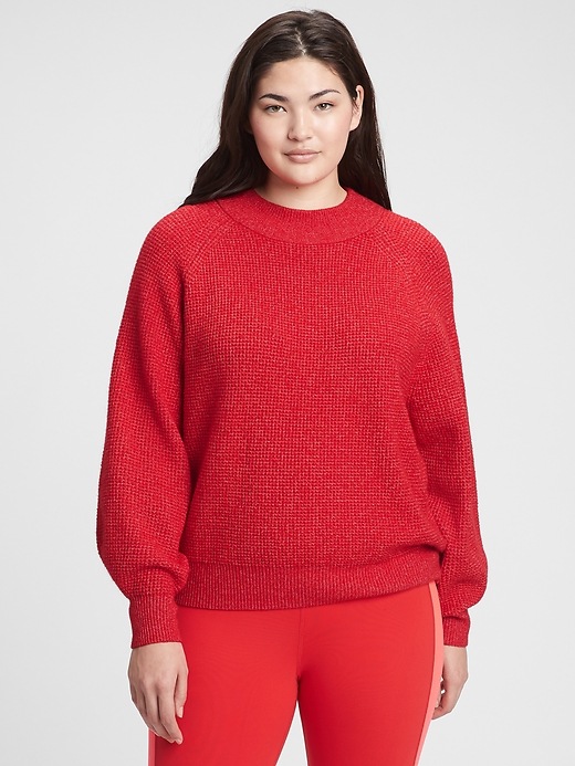 Image number 3 showing, Waffle-Knit Mockneck Sweater