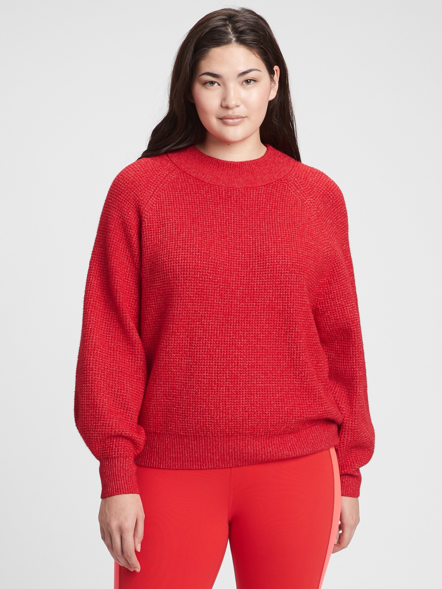 WaffleKnit Mockneck Sweater Gap Factory