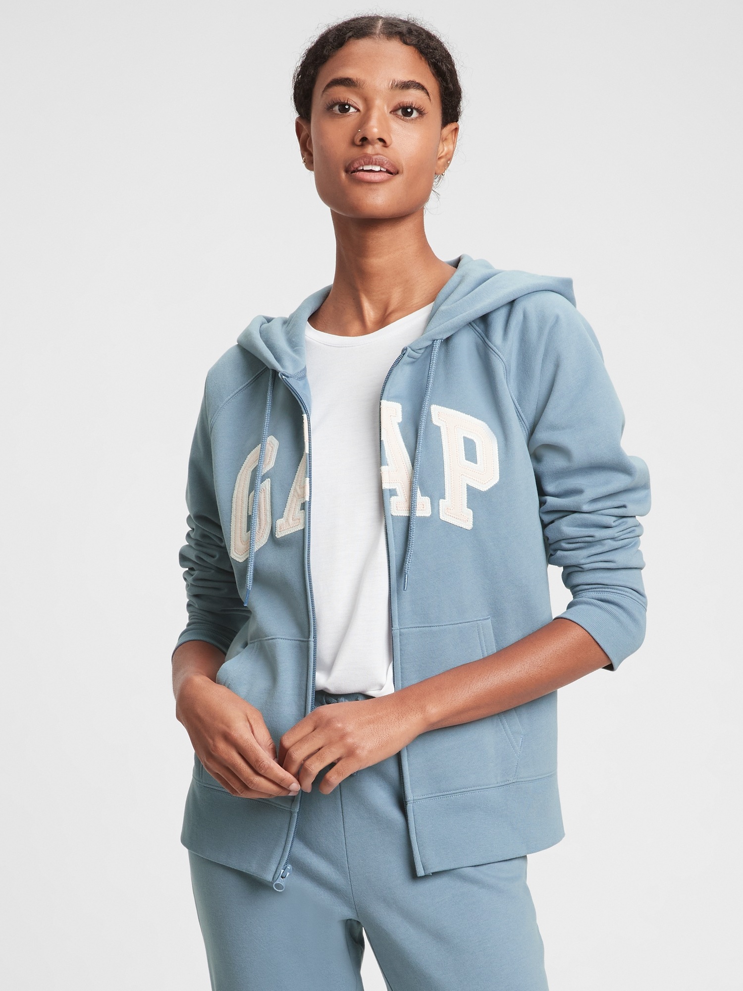 Gap Logo Zip Hoodie In Fleece Gap Factory
