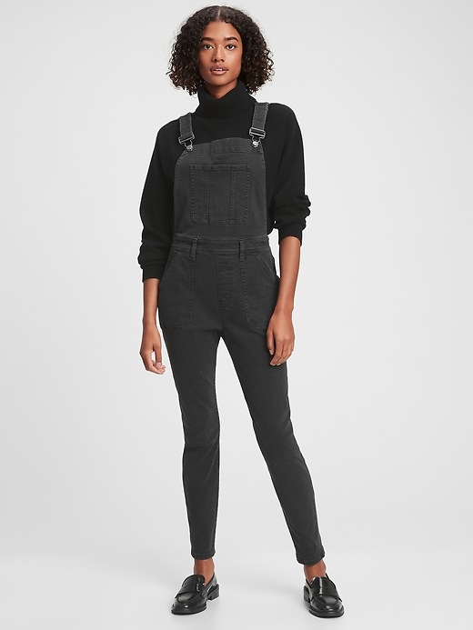 Image number 5 showing, Skinny Denim Overalls with Washwell