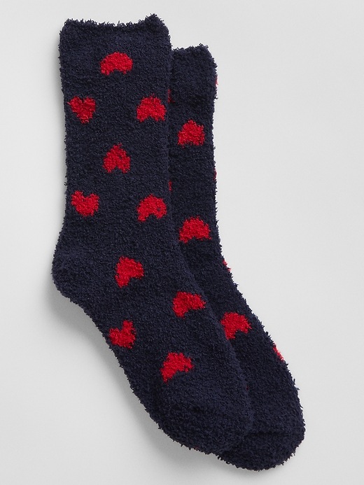 1 of 8 showing, with the color navy hearts of product Cozy Socks