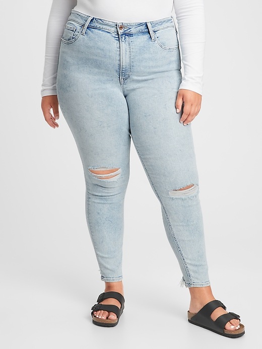Image number 5 showing, Mid Rise Distressed Jeggings with Washwell