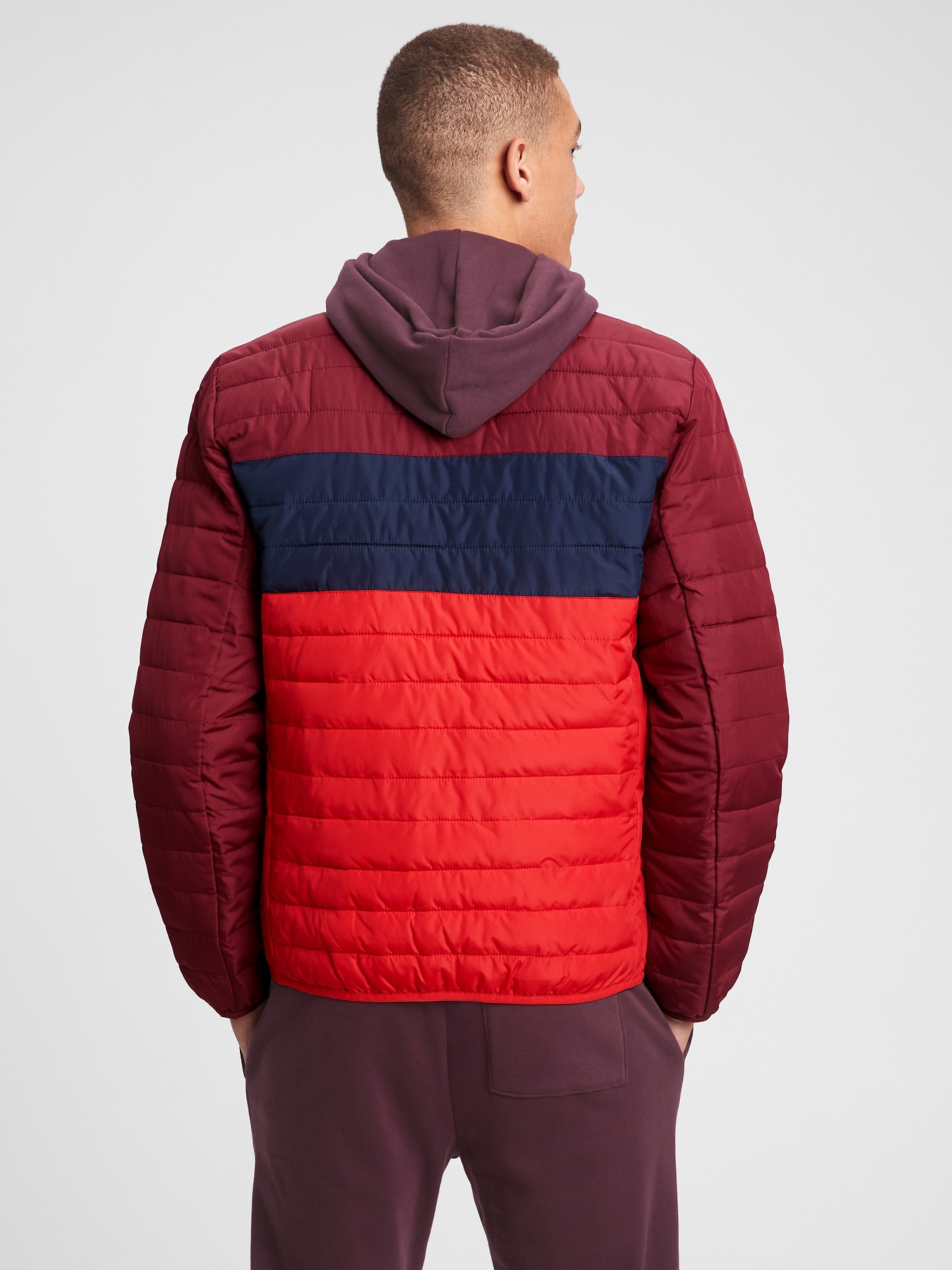 colorblock puffer jacket