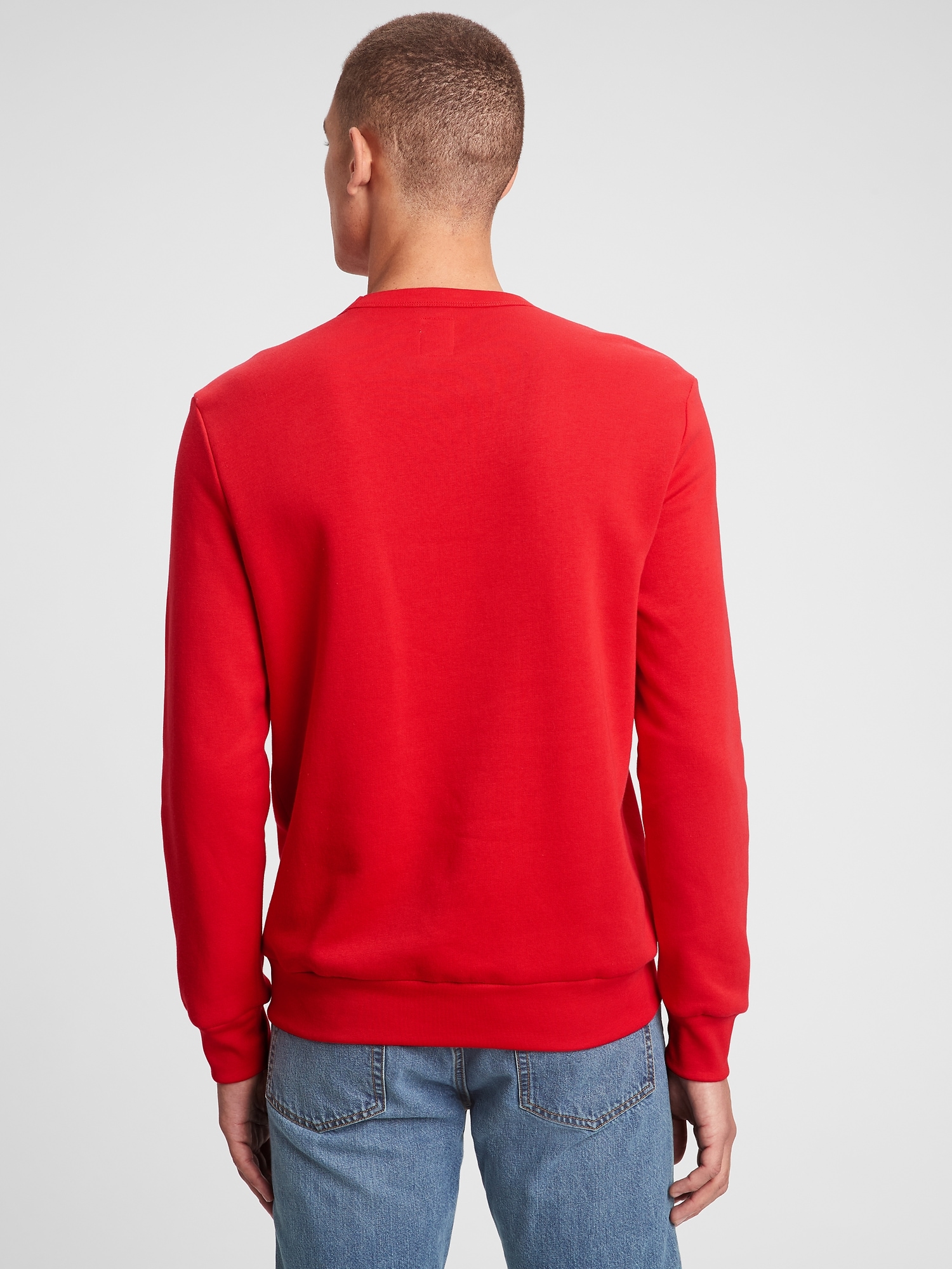 red pullover sweatshirt