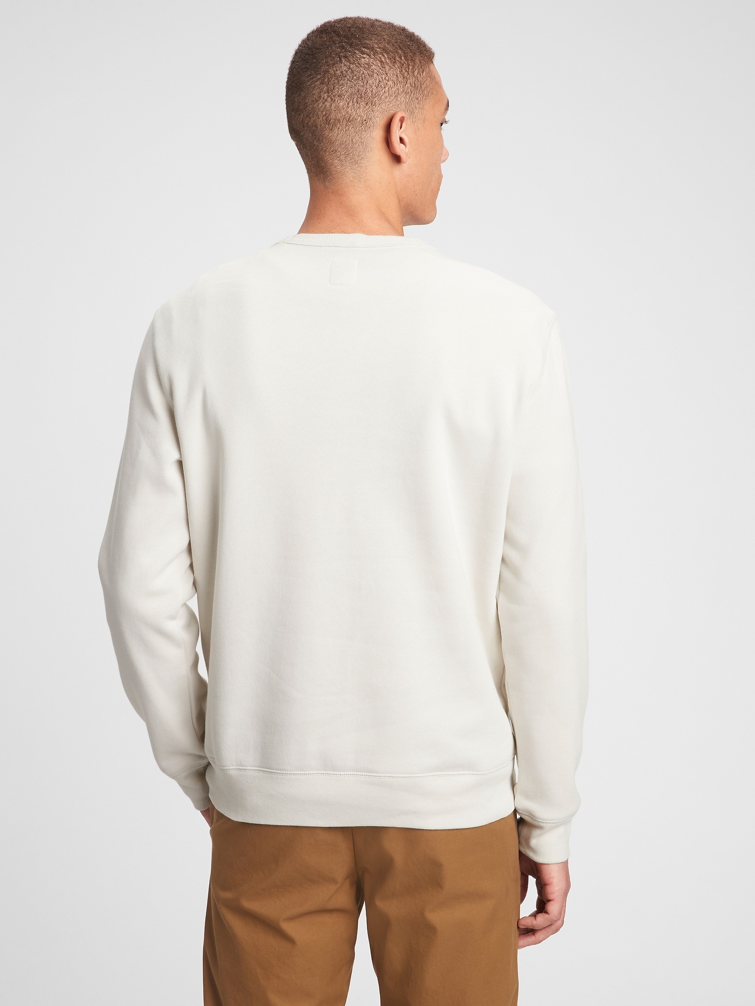 all white crew neck