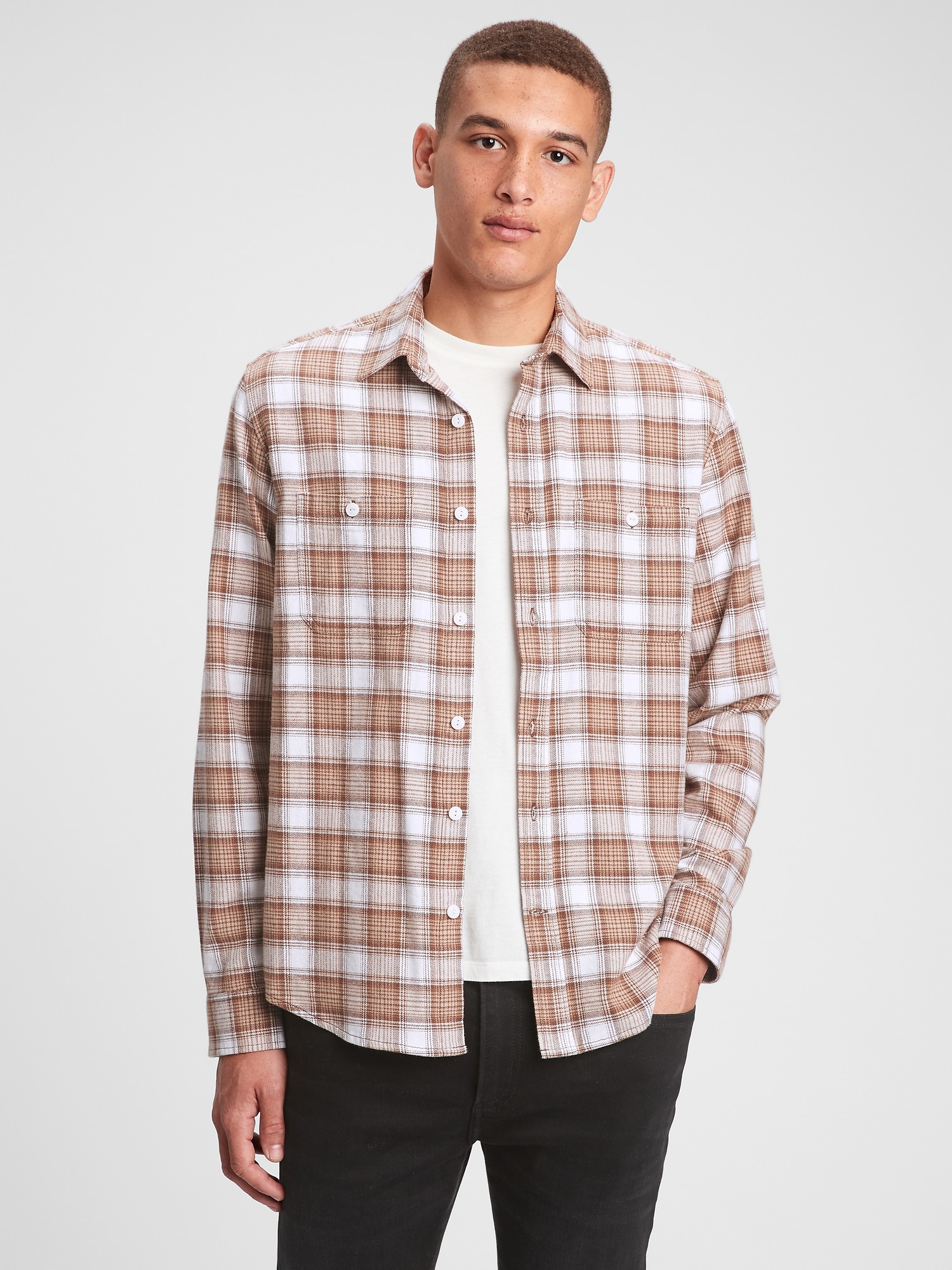 Flannel Shirt in Untucked Fit Gap Factory