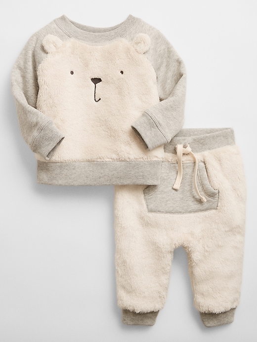 fuzzy bear sherpa jogger set