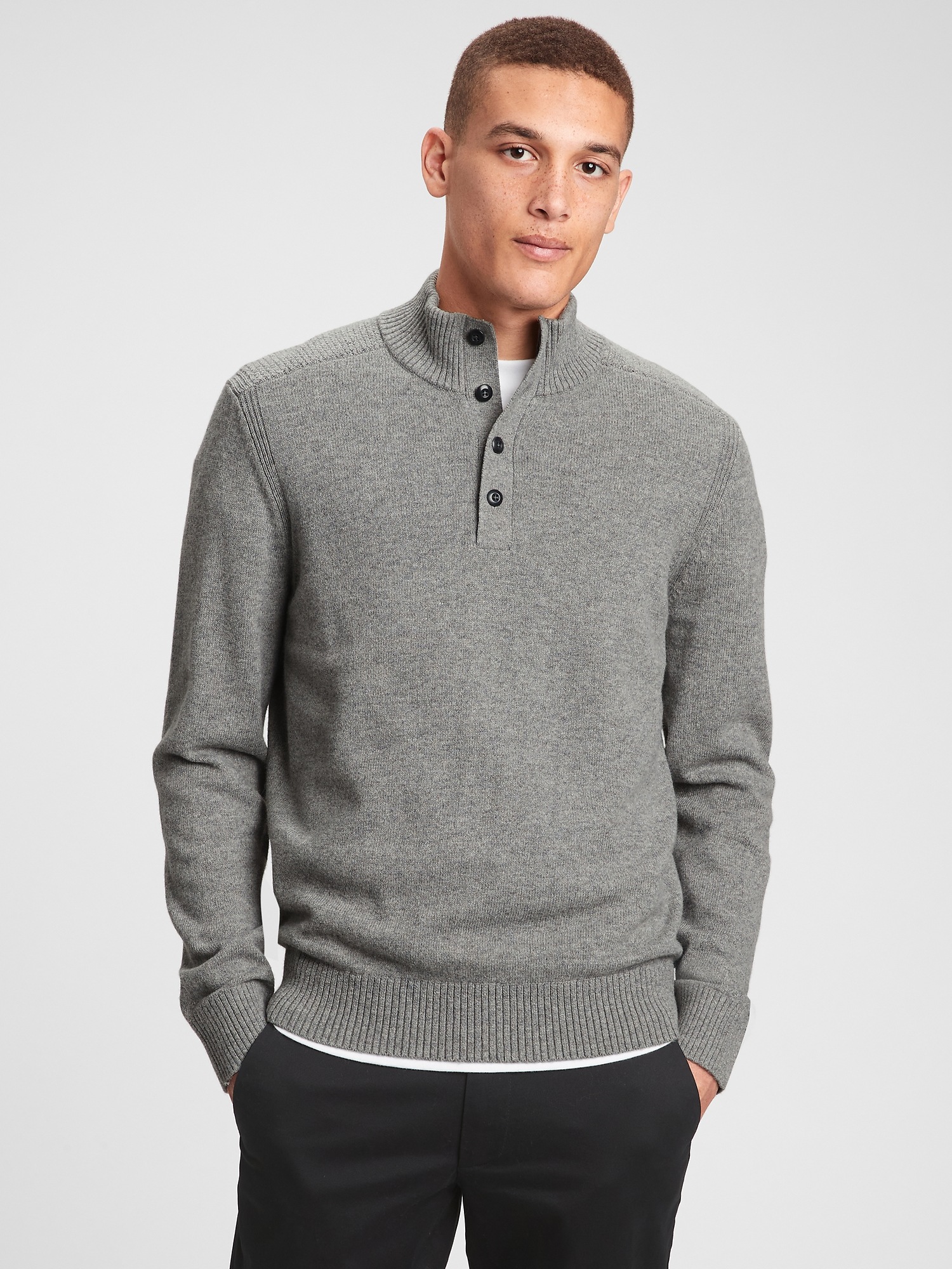 Mockneck Henley Sweater Gap Factory
