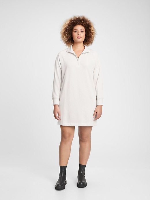 Image number 3 showing, Quarter-Zip Sweatshirt Dress