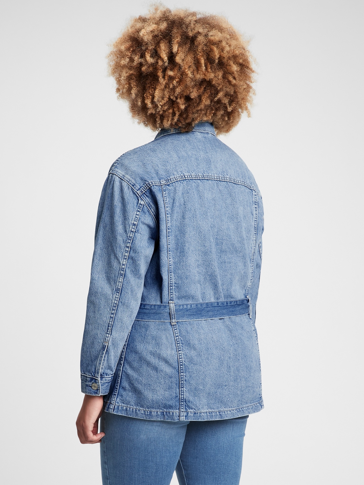 zara belted denim jacket