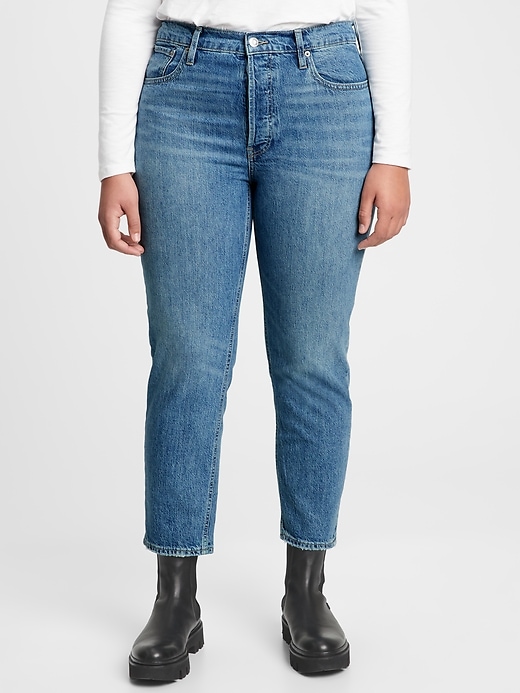 Image number 3 showing, High Rise Cheeky Straight Jeans with Washwell